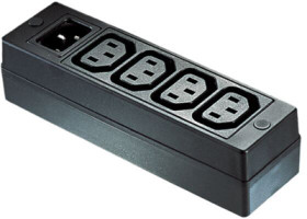 Distribution strip 4-fold, free-standing, black, PXD200