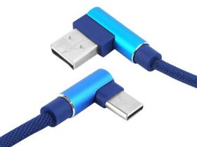KABEL USB C KATOWY 1M NIEBIESKI