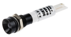 Lampka kontrolna do montażu panelowego 24V dc, biała 8mm LED Końcówka lutownicza RS PRO