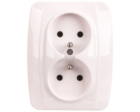 KOS1 Gniazdo podwójne z/u białe 110436