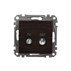 Gniazdo TV/SAT przelotowe (7dB), wenge, efekt drewna, Sedna Design i Elements SDD181474S