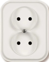 ECO Gniazdo podwójne b/u białe GPt-5C