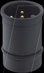 1239 04 T0CB Panel mount connector, straight, M12, 4-pin, male, black