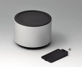 Aluminum enclosure, (Ø x H) 100 x 70 mm, black (RAL 9005), IP40, ER106059