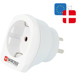 Skross 1.500232-E Travel Adapter EU to Danish for Schuko &amp; Euro Plugs