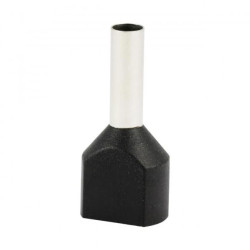 Końcówka tulejkowa izolowana HI 2x2,5/10-cza czarna (100 szt.) Al/Cu