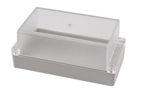 Obudowa ogólnego użytku Poliwęglan szerokość zew. 85 mm długość zew. 165 mm wys. zew. 70 mm Hammond IP65 Jasnoszary