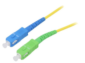 SCA-SCU/OS2-150YL Patch cord światłowodowy OS2 SC/APC,SC/UPC 15m LSZH żółty