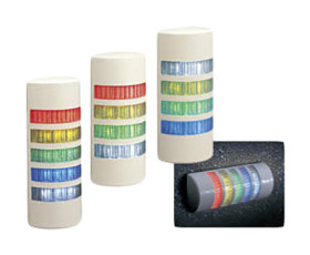 Wieża sygnalizacyjna Patlite 4 -elementowy akustyczny Brzęczyk LED Przezroczysty 24 V AC/DC Migające, stałe Kabel