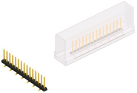 Pin header, 15 pole, pitch 2 mm, angled, black, SLY7SMD06215GSM