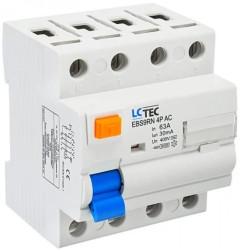 Wyłącznik różnicowoprądowy 4P 63A 30mA typ AC LC-Tec EBS9RN-4P/30/63/AC LCTEC-EBS9RN-4P/30/6
