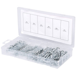 KS Tools 970.0060 Spring Split Pins Assortment, 1.8X33-3.9X75, 150 Pcs