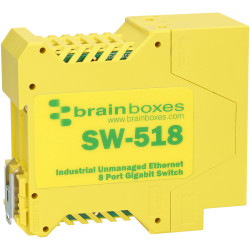 Brainboxes SW-518 Industrial 8 Port Gigabit Ethernet Switch DIN Rail Mount