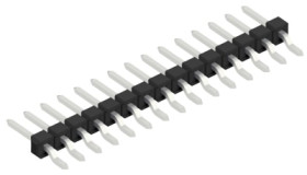 Pin header, 15 pole, pitch 2.54 mm, straight, black, 10080494