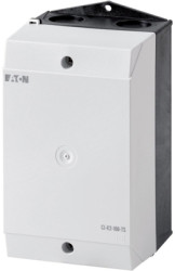 Insulating material housing, (L x W x H) 100 x 100 x 180 mm, black/gray, for emergency stop switch, 206882