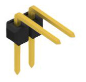 Pin header, 2 pole, pitch 2.54 mm, angled, black, 10056114