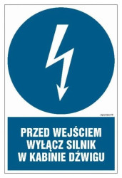 ZNAK - HE007 Przed wejściem rozładuj wysokie napięcie 70 x 105 cm PN - Płyta 1mm