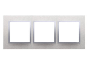 SIMON 54 Ramka 3 potrójna Nature-Metal INOX KLASYCZNY IP20/IP44* (*IP44-należy zastosować zestaw uszczelek DUN3) DRN3/77 KONTAKT