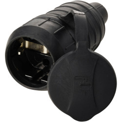 Sygonix SY-6618474 Safety mains socket Black TPE 250 V AC IP44