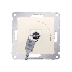 Simon 54 Łącznik na kluczyk chwilowy – przycisk 2 pozycyjny 0-I styk N/O 5 A krem DP1K.01/41