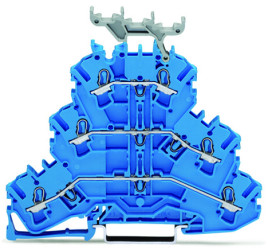 Blok zacisków przelotowych WAGO poziomy: Potrójny 22 → 12AWGWciskany zacisk Cage Clamp TOPJOB S, 2002 24A