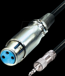 A 130L Microphone cable, jack plug/XLR coupler, 0.2 m