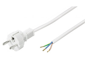 Kabel ze stykiem ochronnym, do konfekcjonowania 1,5 m, Biały