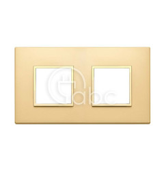 Ramka ozdobna Eikon Evo, 2+2M, Total Satin Gold, 21643.G10