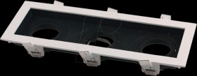 2016 Recessed ceiling ring, 3x GU10, angular, swivel, white/black