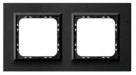 IMPRESJA Ramka podwójna szczotkowany antracyt R-2YAC/64/25