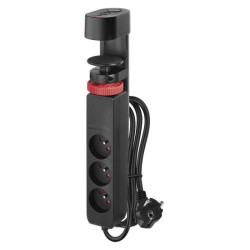 Przedłużacz biurkowy z wył.3G 1,5m + USB A+C 1,5mm2 EMOS