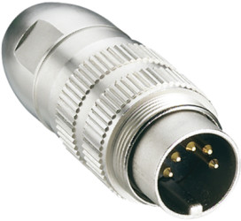 Plug, 3 pole, solder cup, screw locking, straight, 0331 03