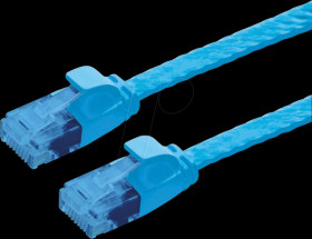 21992050 Patch cable Cat. 6a, UTP, extra-flat, blue, 0.5 m