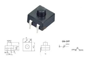 PRZEŁĄCZNIK BISTABILNY ON-OF 1A 30V IV wym.12mm x 12mm LAT