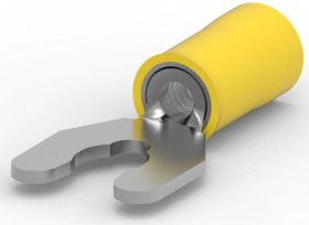 Insulated forked cable lug, 1.25-2.0 mm², AWG 16 to 14, M4, blue, 52936