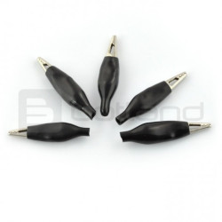 Złącze krokodylkowe 30mm czarne - 5szt.