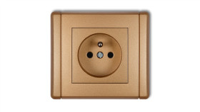 Flexi Gniazdo Pojedyncze Z/U 2P+Z Złoty Metalik 8Fgp-1Zp