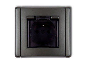 FLEXI Gniazdo hermetyczne z uziemieniem (klapka dymna przesłony torów prądowych) grafitowy 11FGPB-1zdp KARLIK