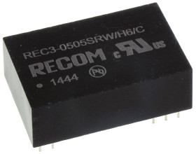 Przetwornica DC-DC, 3W, Uwe 4,5 → 9 V DC, Uwy 5V dc, Iwy 600mA, Recom Tak