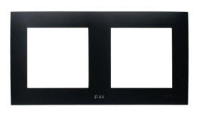 SZAFIR Ramka podwójna do łączników IP-44 czarny metalik RH-2Z/33