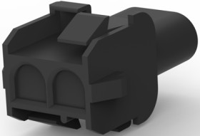 Socket housing, 2 pole, pitch 6.35 mm, straight, black, 1-350778-9