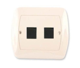 Simon Akord Pokrywa gniazda teleinformatycznego podwójnego 2xRJ płaska beżowa PL-999a/12