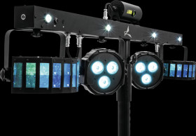 51741090 2 derbies, 2 spots, white strobe LEDs, laser