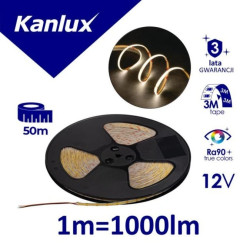 Taśma LED 12V LCOBC 10W/M 12IP00-NW 1000m/m 4000K Ra90 rolka 50mb 3 lata Gwarancji 38904