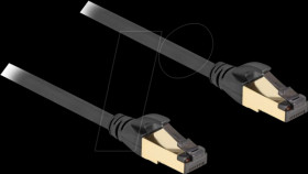 80253 patch cable S/FTP, Cat.7 raw cable, 15 m, black, industry / outd