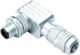 Plug, M12, 8 pole, screw connection, screw locking, angled, 99 1489 824 08