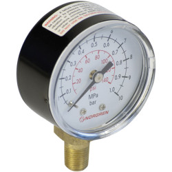 Norgren 18-013-025 Pneumatic Pressure Gauge 0-4 Bar &#xF8;50mm R1/8 Bottom Port