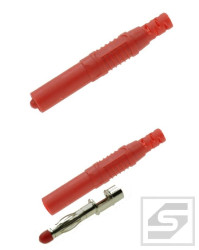 Wtyk bananowy 4mm;25.503.1;lutowany czerwony;bezpieczny;32A;1000V;Amass