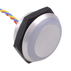 PBAM4AF0002D0B APEM Blue LED 12VDC Momentary NO 30mm Piezo Switch Prewired IP68