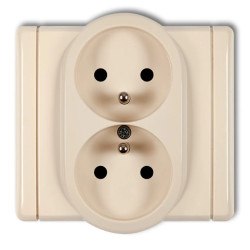 FLEXI Gniazdo podwójne z/u beżowy 1FGP-2zp